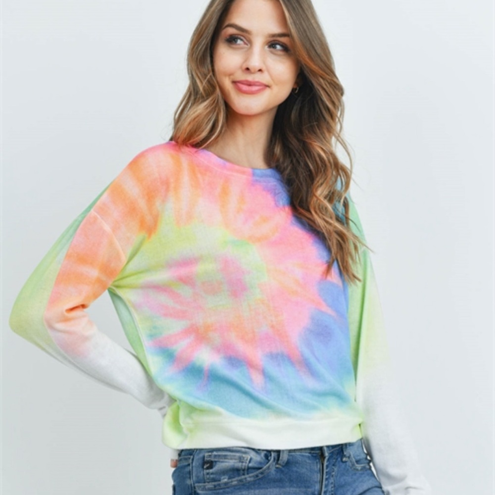 Colorful Tie-Dye Long Crop
